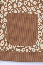 Leopard Button Up Drop Shoulder Jacket Woman Outerwear