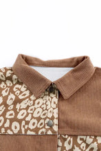 Leopard Button Up Drop Shoulder Jacket Woman Outerwear