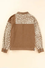 Leopard Button Up Drop Shoulder Jacket Woman Outerwear
