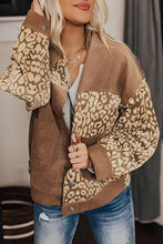 Leopard Button Up Drop Shoulder Jacket Woman Outerwear