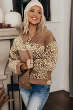 Leopard Button Up Drop Shoulder Jacket Woman Outerwear