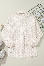 Leopard Collared Neck Dropped Shoulder Jacket Woman Outerwear