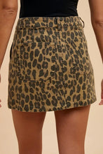 Leopard Denim Mini Skirt for Women