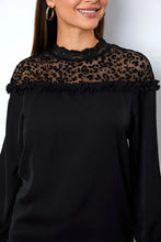 Leopard Frill Flounce Sleeve Blouse Woman Blouses