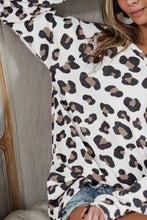 Leopard Hacci Knit Off Shoulder Long Sleeve Top