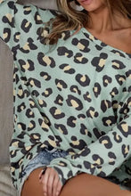 Leopard Hacci Knit Off Shoulder Top for Women Woman T Shirts