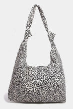 Leopard Knotted Strap Shoulder Bag with Bold Leopard Print Design Ivory One Size Shoulder Bags