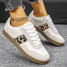 Leopard Lace Up Round Toe Sneakers Woman Sneakers