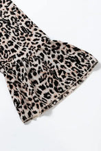 Leopard Notched Long Sleeve Maxi Dress Woman Maxi Dress