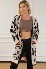 Leopard Open Front Long Sleeve Cardigan Woman Outerwear