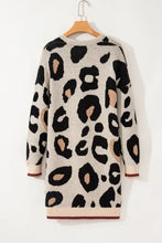 Leopard Open Front Long Sleeve Cardigan Woman Outerwear