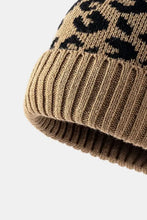 Leopard Pom-Pom Cuffed Beanie Hats