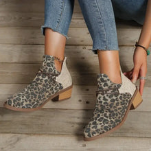 Leopard Print Ankle Boots for Women with Multiple Foot Length Options Woman Boots