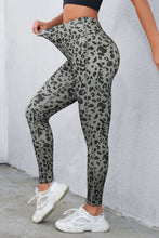 Leopard Print Casual Long Leggings for Women Dark Gray