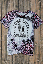 Leopard Print Long Live Cowgirls T Shirt for Women