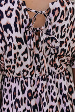 Leopard Print Puff Sleeve Mini Dress Casual Dresses