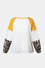 Leopard Print Raglan Sleeve Knotted Long Sleeve Shirt for Women Woman T Shirts