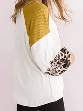 Leopard Print Raglan Sleeve Knotted Long Sleeve Shirt for Women