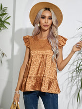 Leopard Print Ruffle Blouse for Women
