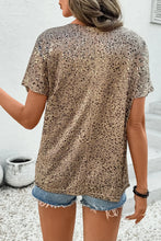 Leopard Print Short Sleeve Blouse for Women