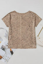 Leopard Print Short Sleeve Blouse for Women Woman T Shirts