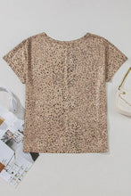 Leopard Print Short Sleeve Blouse for Women Woman T Shirts