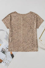 Leopard Print Short Sleeve Blouse for Women Woman T Shirts
