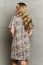 Leopard Print Short Sleeve Sleepwear Dress for Women Sleep Dresses