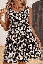 Leopard Print Sleeveless Summer Mini Dress Woman Casual Dress