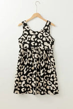 Leopard Print Sleeveless Summer Mini Dress Woman Casual Dress