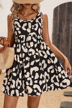 Leopard Print Sleeveless Summer Mini Dress Woman Casual Dress