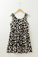 Leopard Print Sleeveless Summer Mini Dress Woman Casual Dress