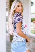 Leopard Print T-Shirt for Women with Denim Shorts