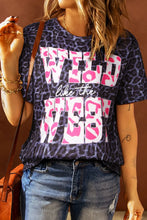 Leopard Print T-Shirt with Pink and White Lettering for Women