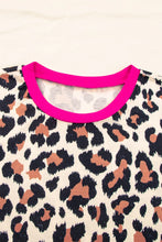 Leopard Print T Shirt with Pink Trim for Women