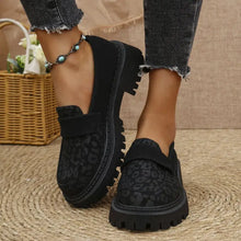 Leopard Print Tan Platform Loafers for Women Black Woman Loafers