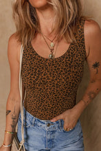 Leopard Print Tank Top Bodysuit for Women