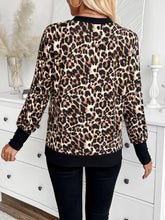 Leopard Print V Neck Blouse for Women