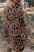 Leopard Print V-Neck Tunic Top with Pocket