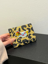 Leopard Print Wallet with Dog Applique in Mini PU Leather Style A One Size