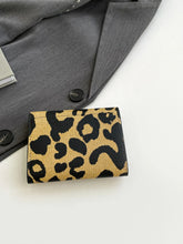 Leopard Print Wallet with Dog Applique in Mini PU Leather