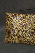 Leopard PU leather wristlet bag with brown yellow spots