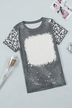 Leopard Round Neck Short Sleeve T-Shirt Woman T Shirts