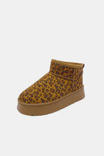 Leopard Suede Round Toe Platform Booties for Women Woman Boots