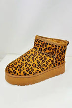 Leopard Suede Round Toe Platform Booties for Women Woman Boots