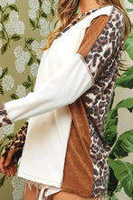 Leopard V-Ausschnitt Bluse mit überschnittenen Schultern Damenblusen