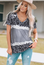 Leopard V-Neck Tee Shirt Woman T Shirts