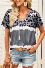 Leopard V-Neck Tee Shirt Woman T Shirts