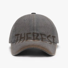Letter Adjustable Baseball Cap Dark Gray One Size Hats