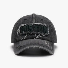 Letter Adjustable Cotton Baseball Cap Dark Gray One Size Hats